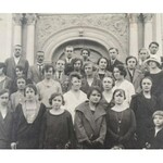 1924 Nyíregyháza, az evangélikus egyház vegyes énekkara, kartonra kasírozott fotó, kopott karton...