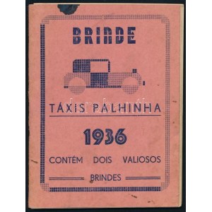 1936 Liszaboni taxitársaság zsebnaptár füzete benne a használt automobilok képeivel ...