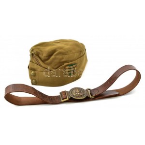 Háború előtti cserkész tiszti tábori sapka és derékszíj / Pre-war boy scout officer hat and belt...