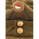 cca 1944 II. Világháborús magyar szemernyős tábori sapka, hadbíró ezredes (bordó bársony topán), rangjelzéssel ...