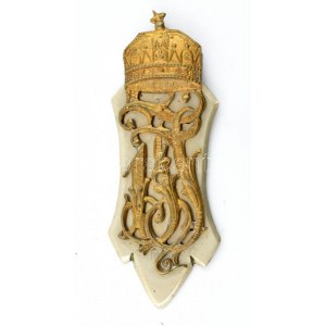 I. Ferenc József koronás kártus jelvény 1911M tölténytáska vállszíjára / Fanz Joseph I. cartouche badge...