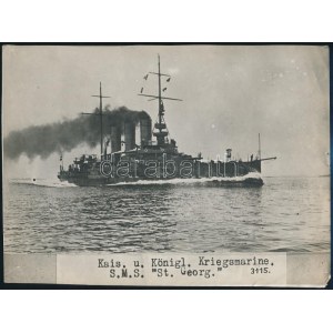 cca 1914-1918 SMS St. Georg, az Osztrák-Magyar Császári és Királyi Haditengerészet (k.u.k. Kriegsmarine) VI. Károly...