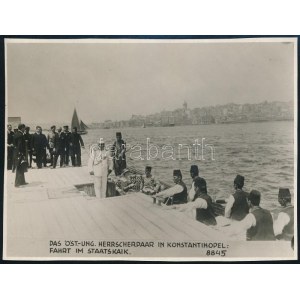 cca 1918 Az osztrák-magyar uralkodói pár, IV. Károly és Zita Isztambulban, utazás az állami hajóban...