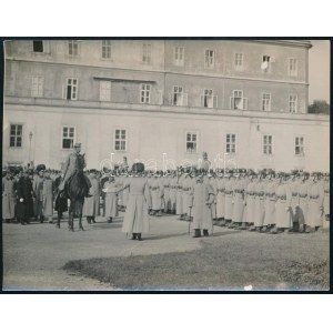 1912 Rainer főherceg látogatása a bécsújhelyi katonai akadémián 1912. október 6-án, hátoldalon feliratozott fotó...