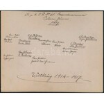 1917 A cs. és királyi 48. gyalogezred betegszobája Pilsenben, hátoldalon feliratozva, a fotón levők nevével...