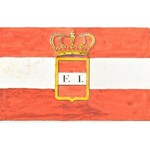 1811 Osztrák haditengerészeti zászló színezett rézmetszetű képe, hajtott, 16×26 cm / 1911 Austrian navy flag...
