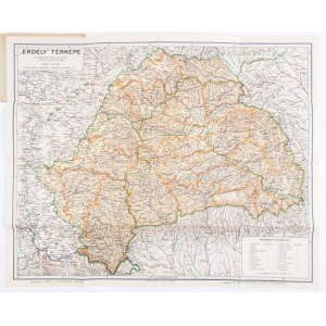 cca 1940 Erdély térképe, 1:900,000, Bp., Magyar Földrajzi Intézet...