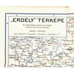 cca 1940 Erdély térképe, 1:900,000, Bp., Magyar Földrajzi Intézet...
