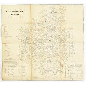 cca 1857-1859 Barser und Honther Comitat (Bars és Hont vármegye) térképe, vászontérkép, ceruzás aláhúzásokkal...