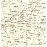 cca 1857-1859 Comitat Trencsin (Trencsény vármegye) térképe, vászontérkép, ceruzás aláhúzásokkal...