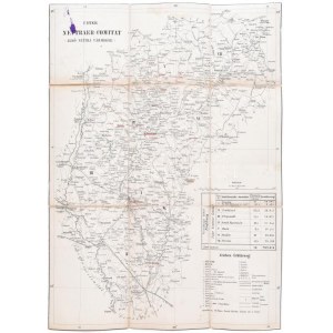cca 1857-1859 Unter Neutraer-Comitat ( Alsó-Nyitra vármegye) térképe, vászontérkép, ceruzás aláhúzásokkal, tintafolttal...
