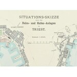 cca 1907 Situations-skizze über die Bahn - und Hafen-Anlagen in Triest, 1:12.000 / Detail-Situations...