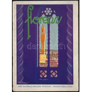 cca 1900 Firenze, városismertető füzet német nyelven, képekkel illusztrált, térképmelléklettel, 32p / Florence, Italy...