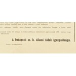 cca 1905 Árszabály a budapesti magyar királyi állami hidakon szedendő vámdíjakról, m. k. állami hidak igazgatósága...
