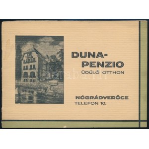 cca 1920-1940 A nógrádverőcei Duna-Penzio üdülő otthon prospektusa. Bp., Dobó Ede-ny., 2+16 p...