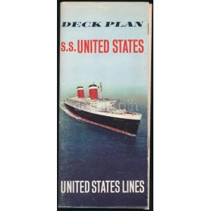 cca 1930 SS. United States fedélzeti rajz, képes füzet, / Deck plan Pictire booklet