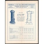1930 Bp. VIII., Heinrich A. és Fiai Részvénytársaság árjegyzéke, illusztrált, pl. Kalor kályha, hajtott...