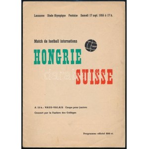 1955 Magyarország-Svájc (5:4) mérkőzés francia nyelvű prospektusa