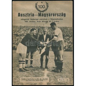 1955 A 100. Ausztria-Magyarország válogatott labdarúgó mérkőzés műsorfüzete, 31p