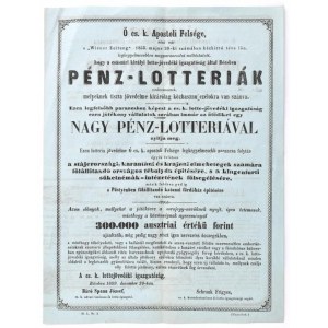 1859 Bécs, Pénz lotteriák bevételéről szóló hirdetmény...