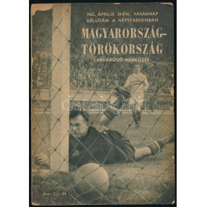 1962 Magyarország-Törökország labdarúgó mérkőzés műsorfüzete, széteső állapotban