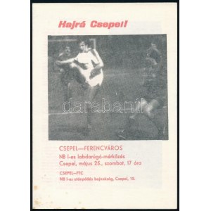 cca 1980 Csepel-Ferencváros (FTC) meccs műsorfüzete