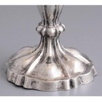 Antik ezüst (Ag) gyertyatartó párban. Bécs, 1861. Jelzett, mesterjegyes (CSS). Össz nettó 452 g. ...