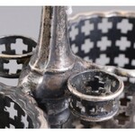 Antik ezüst (Ag) olajos, ecetes asztali kínáló. Bécs, XIX. sz. közepe. Jelzett, mesterjegyes. ...