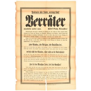 1919 Bp., Proletarier aller Länder, vereinigt Euch! - német nyelvű plakát a Tanácsköztársaság idejéből, szakadásokkal...