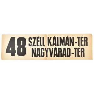1944 48-as villamos (Széll Kálmán tér - Nagyvárad tér) plakátja, hajtott, szakadásokkal...