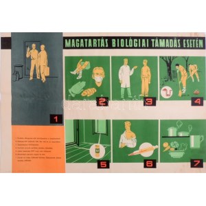 cca 1950 Magatartás biológiai támadás esetén, propaganda plakát, Bp....