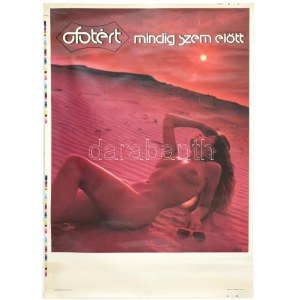 cca 1985 Ofotért - minidg szem előtt. Erotikus reklámplakát enyhe gyűrődésekkel 60x80 cm