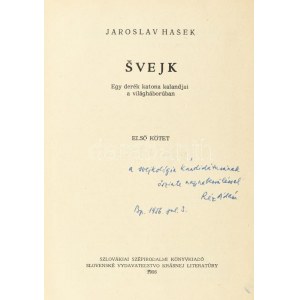 Jaroslav Hasek: Svejk. I-II. köt. Egy derék katona kalandjai. Ford.: Réz Ádám. Josef Lada illusztrációival. [Bratislava...