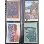 Ausztria 192 darabos szép régi képeslap gyűjtemény rengeteg jobb lappal albumban, hagyatékból ...