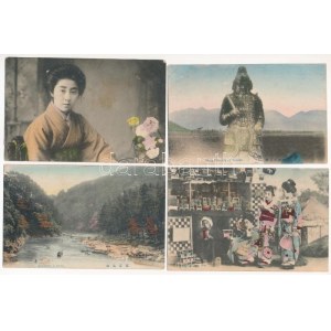 12 db RÉGI japán és kínai képeslap jó minőségben: városok, folklór, uralkodók / 12 pre...