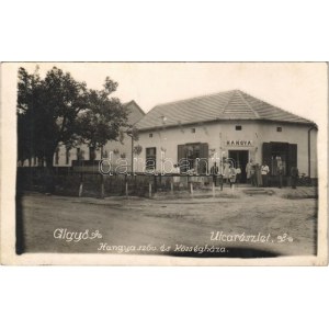 1940 Algyő, utca, Hangya szövetkezet üzlete, községháza. photo (fl)