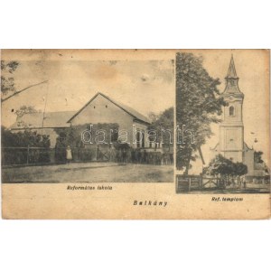1924 Balkány, Református templom és iskola (EK)