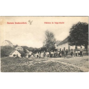 1913 Bánhorváti, Bánhorváth; plébánia és hegy részlet, falubeliek