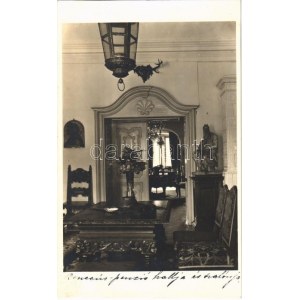 1935 Benczúrfalva (Szécsény), Benczúr penzió hallja és szalonja, kastély belső. photo