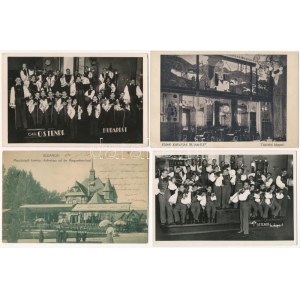 Budapest, kávéházak, éttermek, belső - 8 db régi képeslap / 8 pre-1945 postcards