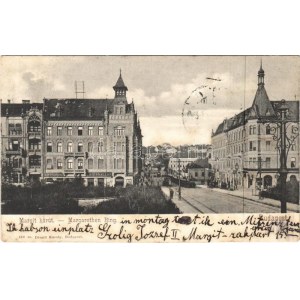 1907 Budapest II. Margit körút, villamos, Pilseni sörcsarnok, Margitpark kávéház. Divald Károly 550. sz. (EK...