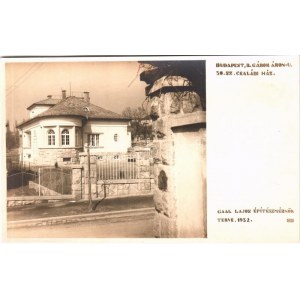 1932 Budapest II. Rózsadomb, Gaal Lajos építészmérnök terve, Gábor Áron utca 30. sz. alatti villa, családi ház...