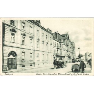 1939 Budapest III. Újlak, Honvéd és közrendészeti gyógyfürdő kórház, villamos. Zsigmond utca 62...