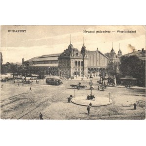 1908 Budapest VI. Nyugati pályaudvar, villamos (EK)