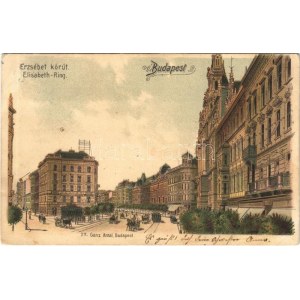 1901 Budapest VII. Erzsébet körút, New York palota. Ganz Antal 311. litho