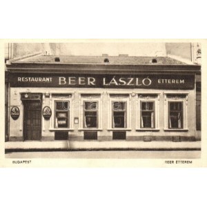 1941 Budapest VIII. Beer László étterem. Sándor utca 44.