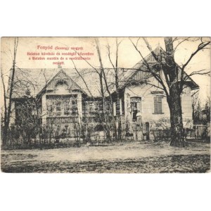 1911 Fonyód (Somogy megye), Balaton kávéház és vendéglő közvetlen a Balaton mentén és a vasútállomás mellett (EK...