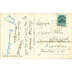 1940 Gamás (Fonyód), Hősök szobra, utca falubeliek csoportképével, Római katolikus templom...
