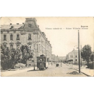 1921 Sopron, Vilmos császár út, villamos (EK)