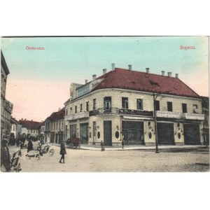 1913 Sopron, Ötvös utca, Royal nagykávéház. Montázs automobillal